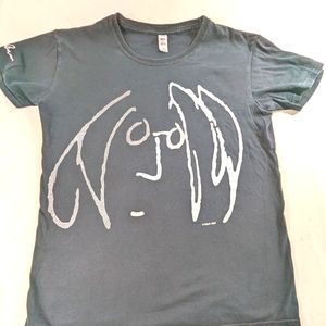 John Lennon Self Portrait Black Tee issued with Yoko Ono Copyright Symbo…